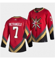 Vegas Golden Knights 7 Alex Pietrangelo 2021 Reverse Retro Red Jersey