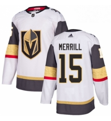 Womens Adidas Vegas Golden Knights 15 Jon Merrill Authentic White Away NHL Jersey 