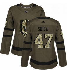 Womens Adidas Vegas Golden Knights 47 Luca Sbisa Authentic Green Salute to Service NHL Jersey 