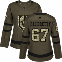 Womens Adidas Vegas Golden Knights 67 Max Pacioretty Authentic Green Salute to Service NHL Jersey 