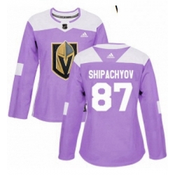 Womens Adidas Vegas Golden Knights 87 Vadim Shipachyov Authentic Purple Fights Cancer Practice NHL Jersey 