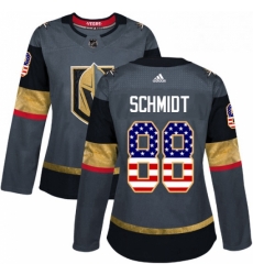 Womens Adidas Vegas Golden Knights 88 Nate Schmidt Authentic Gray USA Flag Fashion NHL Jersey Womens Adidas Vegas Golden Knights 88 Nate Schmidt Authentic Gray USA Flag Fashion NHL Jersey