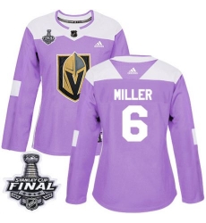 womens colin miller vegas golden knights jersey purple adidas 6 nhl 2018 stanley cup final authentic fights cancer practice