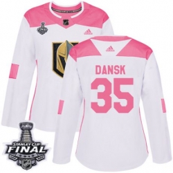 womens oscar dansk vegas golden knights jersey white pink adidas 35 nhl 2018 stanley cup final authentic fashion