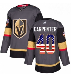 Youth Adidas Vegas Golden Knights 40 Ryan Carpenter Authentic Gray USA Flag Fashion NHL Jersey