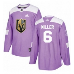 Youth Adidas Vegas Golden Knights 6 Colin Miller Authentic Purple Fights Cancer Practice NHL Jersey 