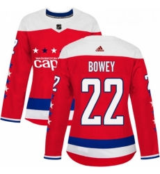 Womens Adidas Washington Capitals 22 Madison Bowey Authentic Red Alternate NHL Jersey 