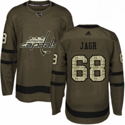 Youth Adidas Washington Capitals 68 Jaromir Jagr Premier Green Salute to Service NHL Jersey 