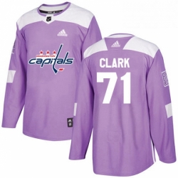 Youth Adidas Washington Capitals 71 Kody Clark Authentic Purple Fights Cancer Practice NHL Jerse