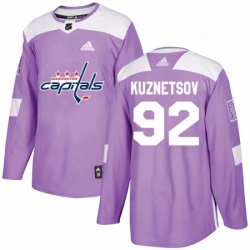 Youth Adidas Washington Capitals 92 Evgeny Kuznetsov Authentic Purple Fights Cancer Practice NHL Jersey 