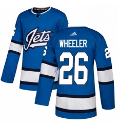 Youth Adidas Winnipeg Jets 26 Blake Wheeler Authentic Blue Alternate NHL Jersey Youth Adidas Winnipeg Jets 26 Blake Wheeler Authentic Blue Alternate NHL Jersey