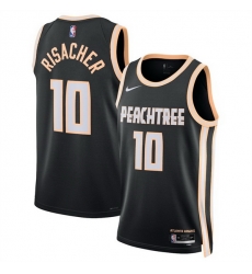 Men Atlanta Hawks 10 Zaccharie Risacher Black 2025 26 City Edition Stitched Jersey Men Atlanta Hawks 10 Zaccharie Risacher Black 2025 26 City Edition Stitched Jersey