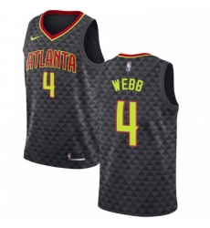 Womens Nike Atlanta Hawks 4 Spud Webb Swingman Black Road NBA Jersey Icon Edition