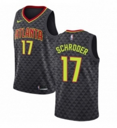 Youth Nike Atlanta Hawks 17 Dennis Schroder Authentic Black Road NBA Jersey Icon Edition 