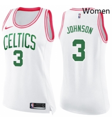 Womens Nike Boston Celtics 3 Dennis Johnson Swingman WhitePink Fashion NBA Jersey Womens Nike Boston Celtics 3 Dennis Johnson Swingman WhitePink Fashion NBA Jersey