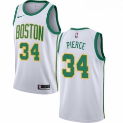 Youth Nike Boston Celtics 34 Paul Pierce Swingman White NBA Jersey City Edition 