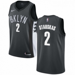 Womens Nike Brooklyn Nets 2 Nik Stauskas Swingman Gray NBA Jersey Statement Edition 