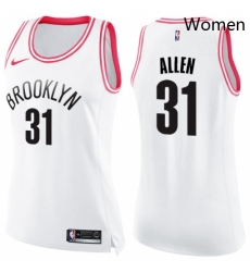 Womens Nike Brooklyn Nets 31 Jarrett Allen Swingman WhitePink Fashion NBA Jersey Womens Nike Brooklyn Nets 31 Jarrett Allen Swingman WhitePink Fashion NBA Jersey