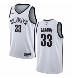 Womens Nike Brooklyn Nets 33 Allen Crabbe Authentic White NBA Jersey Association Edition Womens Nike Brooklyn Nets 33 Allen Crabbe Authentic White NBA Jersey Association Edition