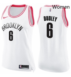 Womens Nike Brooklyn Nets 6 Jared Dudley Swingman White Pink Fashion NBA Jersey Womens Nike Brooklyn Nets 6 Jared Dudley Swingman White Pink Fashion NBA Jersey