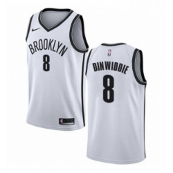Womens Nike Brooklyn Nets 8 Spencer Dinwiddie Swingman White NBA Jersey Association Edition 