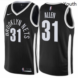 Youth Nike Brooklyn Nets 31 Jarrett Allen Swingman Black NBA Jersey City Edition 