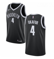 Youth Nike Brooklyn Nets 4 Jahlil Okafor Swingman Black Road NBA Jersey Icon Edition 