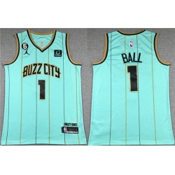 Men Charlotte Hornets 1 LaMelo Ball Teal No 6 Patch Stitched Basketball Jersey