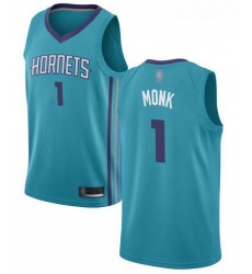 Men Teal Malik Monk Men Jersey #1 Authentic Charlotte Hornets Basketball Icon Edition