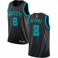 Womens Nike Jordan Charlotte Hornets 8 Bismack Biyombo Swingman Black NBA Jersey 2018 19 City Edition 