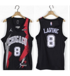 Men Bulls 8 Zach LaVine Black Jordan Brand Swingman Jersey