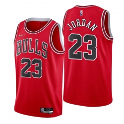 Men Chicago Bulls 23 Michael Jordan Red 75th Anniversary Stitched Basketball Jersey