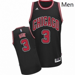 Mens Adidas Chicago Bulls 3 Omer Asik Swingman Black Alternate NBA Jersey 