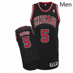 Mens Adidas Chicago Bulls 5 John Paxson Authentic Black Alternate NBA Jersey 