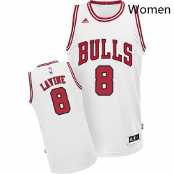 Womens Adidas Chicago Bulls 8 Zach LaVine Swingman White Home NBA Jersey