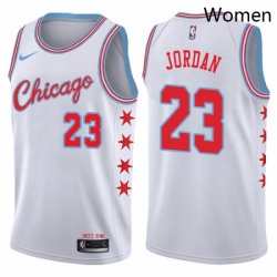 Womens Nike Chicago Bulls 23 Michael Jordan Swingman White NBA Jersey City Edition
