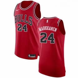 Youth Nike Chicago Bulls 24 Lauri Markkanen Authentic Red Road NBA Jersey Icon Edition