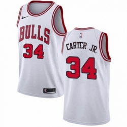 Youth Nike Chicago Bulls 34 Wendell Carter Jr Swingman White NBA Jersey Association Edition 