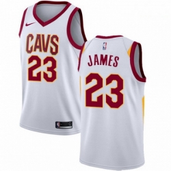 Mens Nike Cleveland Cavaliers 23 LeBron James Swingman White Home NBA Jersey Association Edition