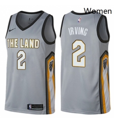Womens Nike Cleveland Cavaliers 2 Kyrie Irving Swingman Gray NBA Jersey City Edition Womens Nike Cleveland Cavaliers 2 Kyrie Irving Swingman Gray NBA Jersey City Edition