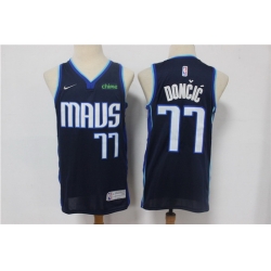 Men Dallas Mavericks Luka Doncic 77 Navy Blue 2021 City Edition Nike Swingman Jersey