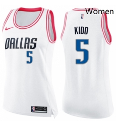 Womens Nike Dallas Mavericks 5 Jason Kidd Swingman WhitePink Fashion NBA Jersey Womens Nike Dallas Mavericks 5 Jason Kidd Swingman WhitePink Fashion NBA Jersey