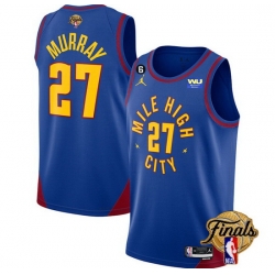 Men Denver Nuggets 27 Jamal Murray Blue 2023 Finals Statement Edition With NO 6 Patch Stitched Basketball Jersey