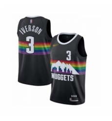 Youth Denver Nuggets #3 Allen Iverson Swingman Black Basketball Jersey - 2019 20 City Edition Youth Denver Nuggets #3 Allen Iverson Swingman Black Basketball Jersey - 2019 20 City Edition