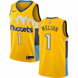 Youth Nike Denver Nuggets 1 Jameer Nelson Authentic Gold Alternate NBA Jersey Statement Edition 