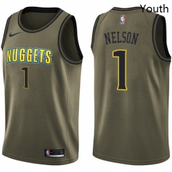 Youth Nike Denver Nuggets 1 Jameer Nelson Swingman Green Salute to Service NBA Jersey 