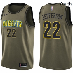 Youth Nike Denver Nuggets 22 Richard Jefferson Swingman Green Salute to Service NBA Jersey 