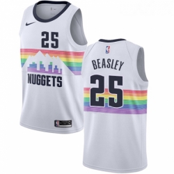 Youth Nike Denver Nuggets 25 Malik Beasley Swingman White NBA Jersey City Edition
