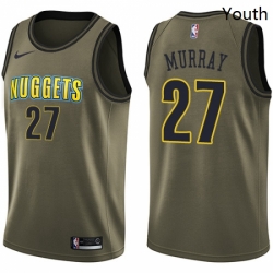 Youth Nike Denver Nuggets 27 Jamal Murray Swingman Green Salute to Service NBA Jersey