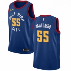 Youth Nike Denver Nuggets 55 Dikembe Mutombo Swingman Light Blue Alternate NBA Jersey Statement Edition